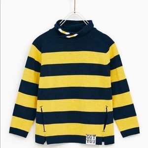 Kids Zara blue & yellow long sleeve turtleneck